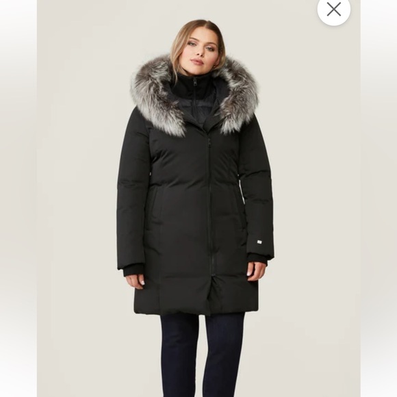 Salma Classic down coat w/ removable silver fur - black - Picture 7 of 7
